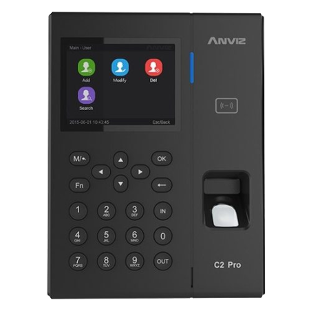 C2PRO-DUAL - Controllo accessi e presenze - Impronta digitale, scheda EM/MF e PIN - 5.000 utenti | 100.000 registri - TCP/IP, Wi