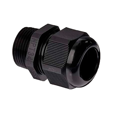 CABLE-GLAND-NPT3/4-BLACK - Raccordo impermeabile - Diametro tra 13-18 mm - Fabbricato in plastica - Adatto per esterni IP68 - Pa