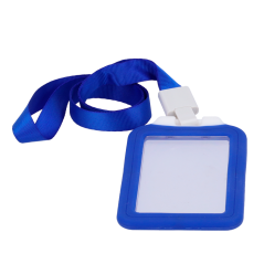 CARD-HOLDER-V-BLUE - Portabadge - Disposizione in verticale - Rivestimento protettivo in plastica - In silicone - Colore azzurro