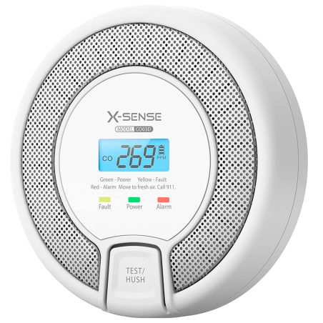 CO03D - Rilevatore di CO autonomo X-Sense - Batteria sostituibile - Indicatore luminoso di allarme - Allarme acustico 85 dB a 3m