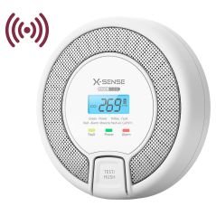 CO03D-W - Rilevatore di CO autonomo X-Sense - Consente di collegare 24 rilevatori tramite RF 868MHz - Batteria sostituibile - In