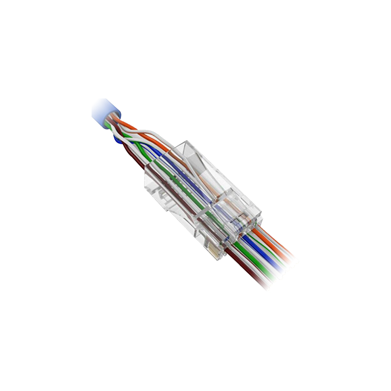 CON300-CAT6-EZ - Connettore RJ45 Safire - Per crimpare - Speciale categoria 6 - Apertura frontale per una facile installazione -
