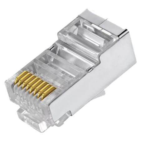 CON300-FTP6 - Connettore - RJ45 FTP CAT 6 per la crimpatura - Compatibile con il cavo FTP - 20 mm (P) - 10 mm (H) - 5 g