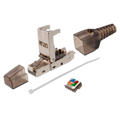 CON300-FTP6A-TL - Connettore RJ45 - Compatibile con il cavo FTP Cat 6A - Alloggiamento in metallo - Compatibile con i cavi AWG23
