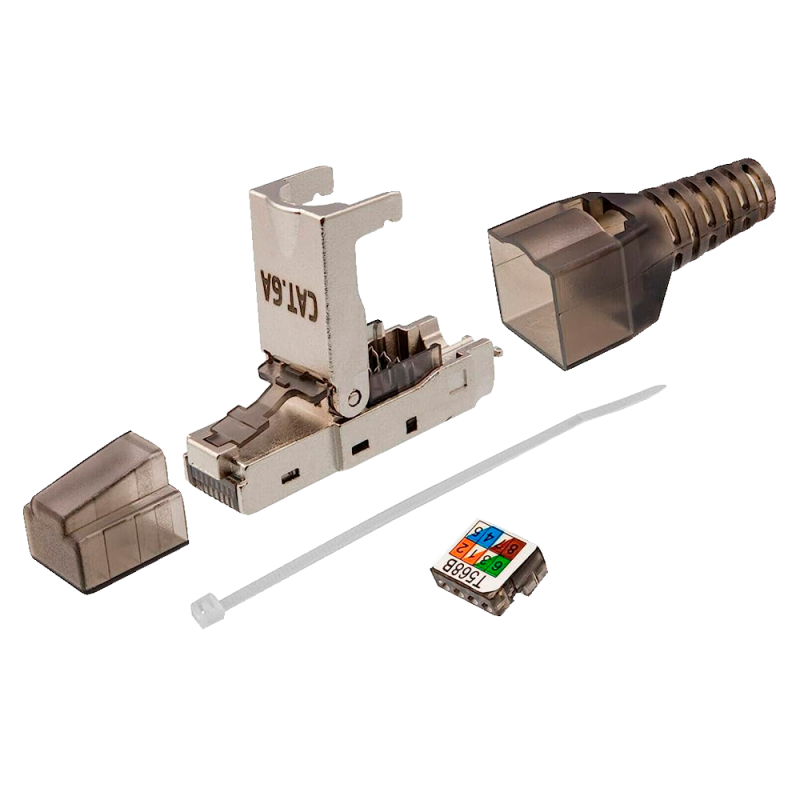 CON300-FTP6A-TL - Connettore RJ45 - Compatibile con il cavo FTP Cat 6A - Alloggiamento in metallo - Compatibile con i cavi AWG23 CON300-FTP6A-TL - Connettore RJ45 - Compatibile con il cavo FTP Cat 6A - Alloggiamento in metallo - Compatibile con i cavi AWG23