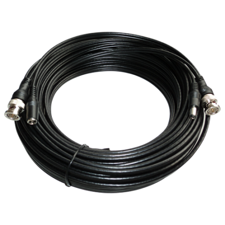 COX20 - Cavo combinato RG59 + DC - Connettore BNC - 20 metri - Video - Alimentazione - Poche perdite