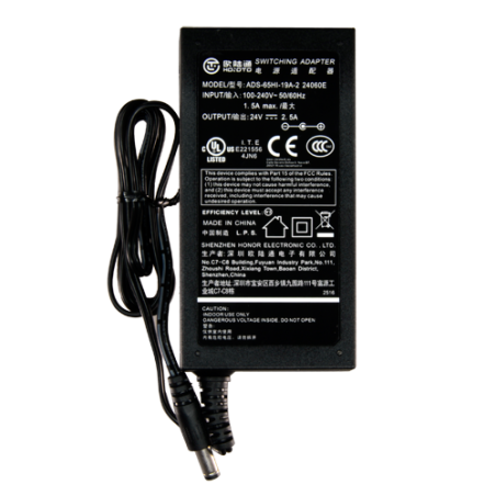 DC2425 - Alimentatore elettronico - 24 V / 2500 mA - Dimensioni ridotte - 110 (I) x 55 (La) x 30 (Lu) mm - 220 g - Stabilizzato