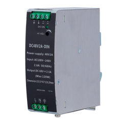DC48V2A-DIN - Alimentatore a commutazione - uscita DC 48 V 2.5 A / 120 W - 2 uscite - Voltaggio in entrata 100 V ~ 240 V - 123.5