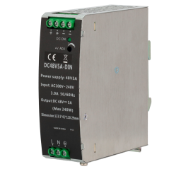 DC48V5A-DIN - Alimentatore a commutazione - uscita DC 48 V 5 A / 240 W - 2 uscite - Voltaggio in entrata 100 V ~ 240 V - 123.5 (