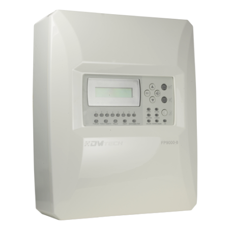 DMT-FP9000-8-IT - Centrale convenzionale di 8 zone con schermo LCD - 2 Uscita sirena - 2 uscite di allarme e guasto e 2 uscite r