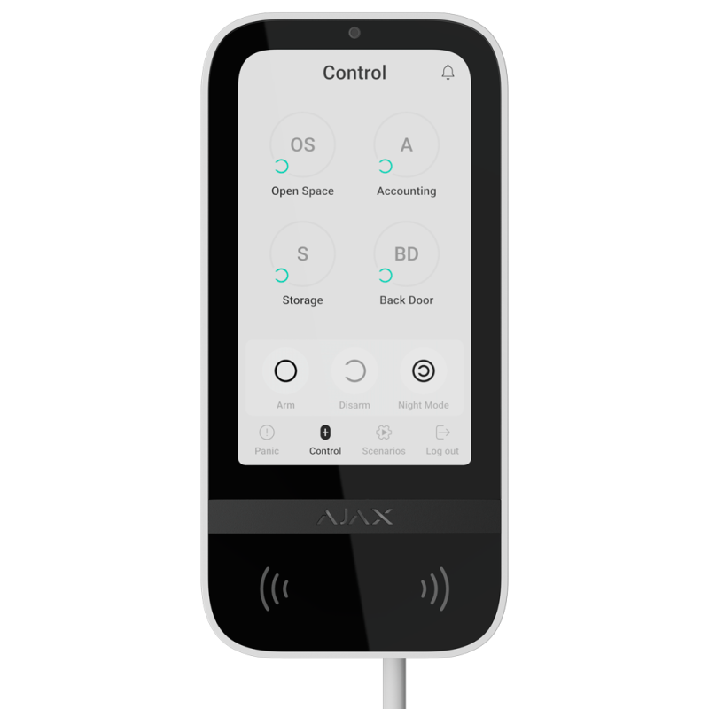 FIBRA-KEYPADTOUCHSCREEN-W - Tastiera con touch screen IPS e lettore RFID - Attivazione/disattivazione completa o di gruppo - Con FIBRA-KEYPADTOUCHSCREEN-W - Tastiera con touch screen IPS e lettore RFID - Attivazione/disattivazione completa o di gruppo - Con