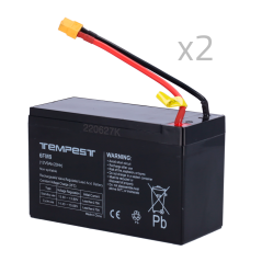 FPUBBY - Batteria per TEMPEST-BAT300 URFOG - 12V / 9Ah - Connettori speciali - Sostituzione semplice - Include 2 batterie