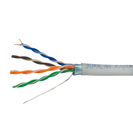 FTP6-300 - Cavo FTP - Categoria 6 - Conduttore OFC, purezza 99.9% rame - Bobina da 305 metri - Diametro 6 mm - Compatibile con B
