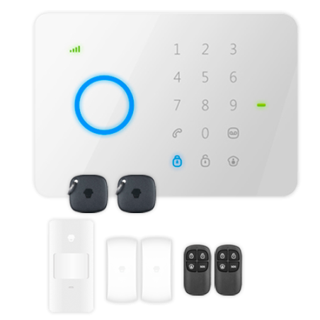 G5PLUS - Kit allarme domestico - Pannello touch con modulo GSM - Invio di allarmi via SMS e chiamate - Rilevatore PIR volumetric