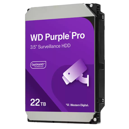 HD22TB - Hard Disk Western Digital - Capacità 22 TB - Interfaccia SATA 6 GB/s - Modello WD221PURP - Speciale per Videoregistrato