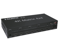 HDMI-MATRIX-4X4-4K - Moltiplicatore di segnale HDMI - 4 entrate HDMI - 4 uscite HDMI - Fino a 4K (entrata e uscita) - Consente i