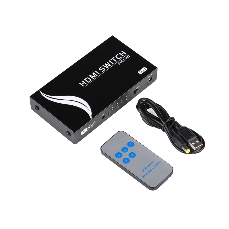 HDMI-SWITCH-5-1-4K - HDMI Switch - 5 ingresso HDMI - 1 uscite HDMI - Fino a 4K*2K@60Hz - Alimentazione DC 5 V