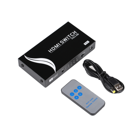 HDMI-SWITCH-5-1-4K - HDMI Switch - 5 ingresso HDMI - 1 uscite HDMI - Fino a 4K*2K@60Hz - Alimentazione DC 5 V
