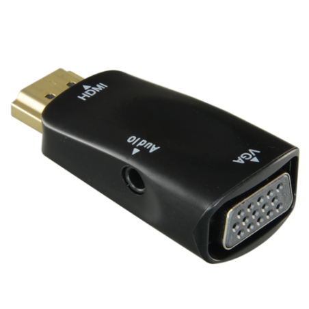 HDMI-VGA - Adattatore HDMI a VGA+Audio - Passivo, non necessita di alimentazione - Converte una uscita00 HDMI in VGA+Audio - Ris
