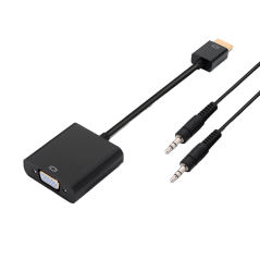 HDMI-VGA0.1+A1.0/N - Converter HDMI - VGA + audio - Ingresso HDMI maschio - Include connettore jack 3'5mm maschio-maschio da 1 m