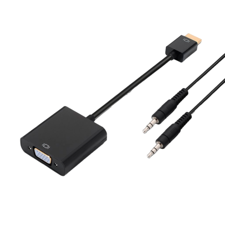 HDMI-VGA0.1+A1.0/N - Converter HDMI - VGA + audio - Ingresso HDMI maschio - Include connettore jack 3'5mm maschio-maschio da 1 m