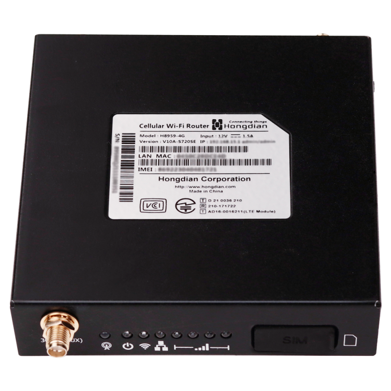 HG-H8959-L4EU-W - Hongdian - Router Industriale 4G - 2 porte Ethernet RJ45 10/100 - Slot per scheda SIM 4G/3G - Montaggio a pare HG-H8959-L4EU-W - Hongdian - Router Industriale 4G - 2 porte Ethernet RJ45 10/100 - Slot per scheda SIM 4G/3G - Montaggio a pare