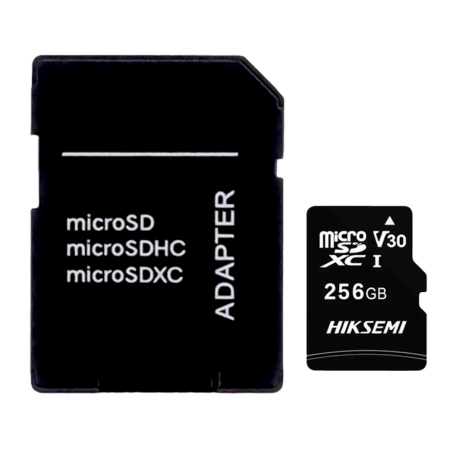 HS-TF-C1STD-256G - Scheda di memoria con adattatore Hikvision - Capacità 256 GB - Classe 10 | Velocità di scrittura 20MB/s - Fin
