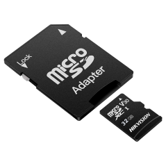 HS-TF-C1STD-32G-A - Scheda di memoria con adattatore Hikvision - Capacità 32 GB - Classe 10 | Velocità di scrittura 20 MB/s - Fi
