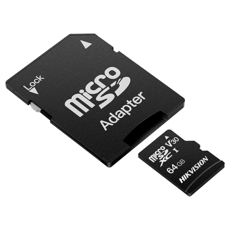HS-TF-C1STD-64G-A - Scheda di memoria con adattatore Hikvision - Capacità 64 GB - Classe 10 | Velocità di scrittura 20 MB/s - Fi