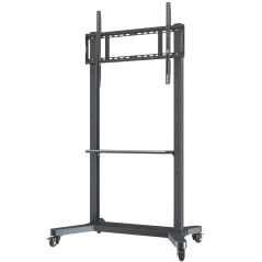 IB-IBD3110-L - Supporto da pavimento con rotelle e portaoggetti - Peso supportato 100Kg - VESA 800x600mm - Altezza regolabile