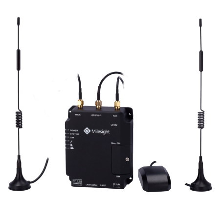MS-UR32-L04EU-G - Milesight - Router Industriale 4G GPS - 2 porte Ethernet RJ45 10/100 - Slot MicroSD - Doppio slot per scheda S