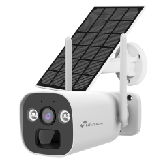 NV-CAM01-SOLAR4G - Nivian Telecamera 4G - Risoluzione 2K / Compressione H.265 - IR 20 m / LED bianco e audio con effetto deterre