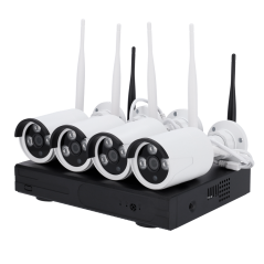 NV-KIT430W-4CAM - Kit TVCC WiFi Nivian - NVR 4 canali - 4 telecamere 3 Mp preregistrate - Adatte per uso esterno IP66 - Spazio p