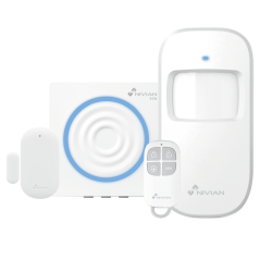 NVS-ALARM1-W - Nivian Smart Alarm Kit - Centrale/Sirena + PIR + Contatto Magnetico + Telecomando - Centrale con comunicazione Wi