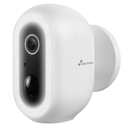 NVS-IPC-04-BAT - Telecamera Nivian Smart 3MP 2K - Wifi 2.4 GHz - Adatta per esterni | IR fino a 8 m - Batteria 5200mAh / PIR / R