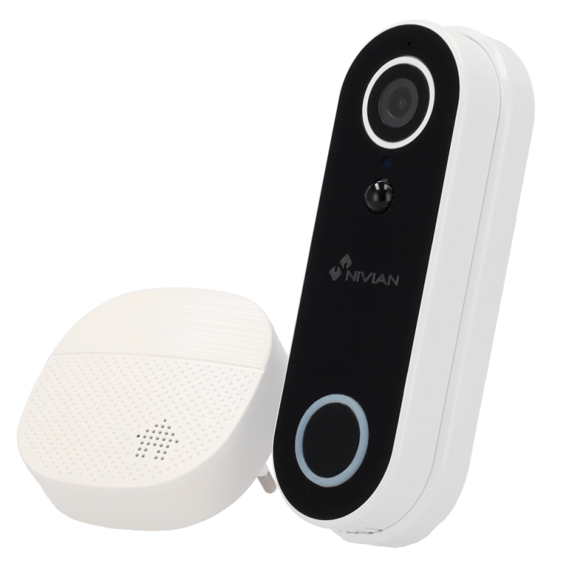 NVS-IPC-DB1 - Nivian Smart Doorbell 2MP - Wifi 2.4 GHz | Campanello | Per esterni IP65 - Ampio angolo di visione | IR 5 m - Batt NVS-IPC-DB1 - Nivian Smart Doorbell 2MP - Wifi 2.4 GHz | Campanello | Per esterni IP65 - Ampio angolo di visione | IR 5 m - Batt
