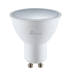 NVS-RGBWBULB-45GU10-W - Lampadina intelligente RGB + CCT 2700-6500K - WiFi 2.4 GHz IEEE802.11 b/g/n - Consumo 5W - Tipo di base 