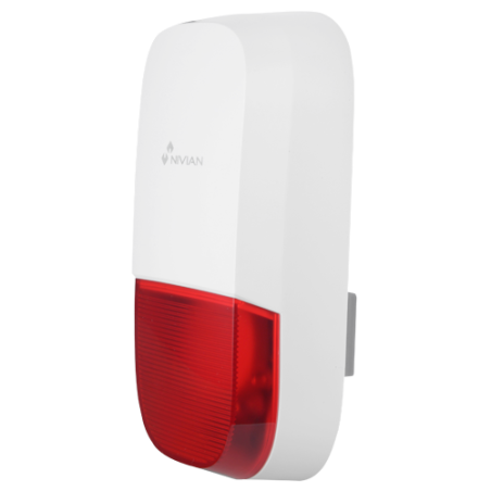 NVS-S7B - Nivian Smart - Sirena per esterni - Alimentazione 12VDC/1A - Flash di avviso/Sirena 95dB - Wireless 433MHz - Compatibi