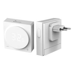 NVS-THERMOSTAT - Termostato intelligente per caldaia - Doppio modulo: HUB WiFi + Telecomando via radio - Universale: cablato o w