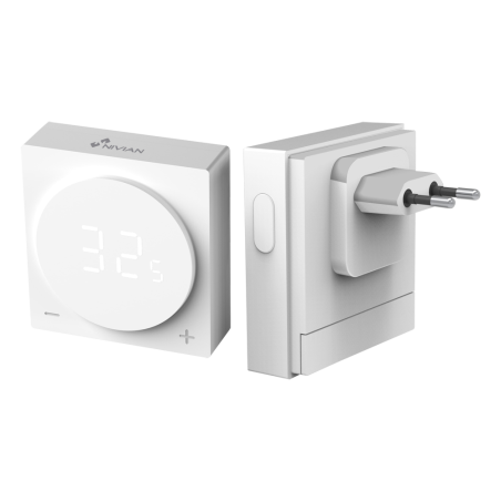 NVS-THERMOSTAT - Termostato intelligente per caldaia - Doppio modulo: HUB WiFi + Telecomando via radio - Universale: cablato o w