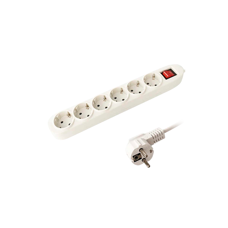 PDU-6P-SWITCH - Ciabatta di alimentazione - 6 uscite fino a 250VAC / 16 A max. - Interruttore on/off - Lunghezza del cavo 1.5 me PDU-6P-SWITCH - Ciabatta di alimentazione - 6 uscite fino a 250VAC / 16 A max. - Interruttore on/off - Lunghezza del cavo 1.5 me
