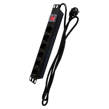 PDU-6P1U-SWITCH - Ciabatta di alimentazione - Formato per rack 1U - 6 uscite fino a 250VAC / 16 A max. - Interruttore on/off - P