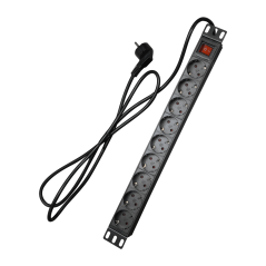 PDU-9P1U-SWITCH - Ciabatta di alimentazione - Formato per rack 1U - 9 uscite fino a 250VAC / 16 A max. - Interruttore on/off - C