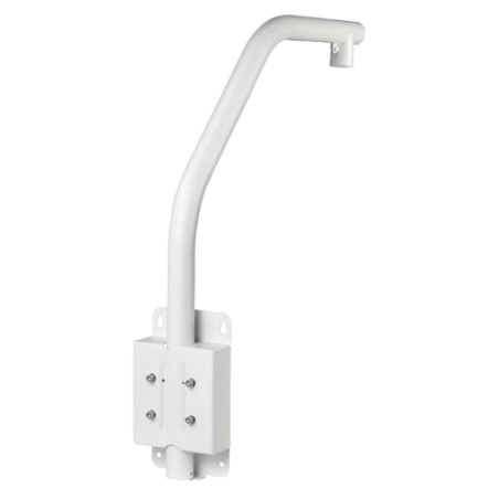 PFB303S - Supporto a cigno per Dome motorizzate - Adatto per uso esterno - Installazione cornice - Colore bianco - Passacavo - 8