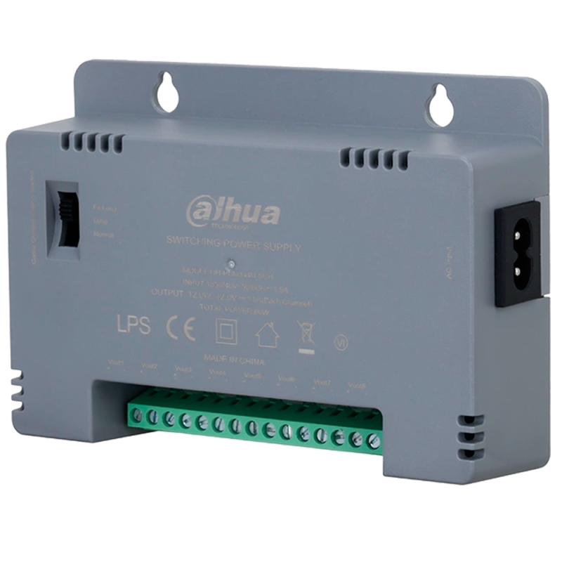PFM344D-8CH - Alimentatore a commutazione - Ingresso AC 185-240V - 50/60Hz 1.5A - Potenza totale 60W - 8 uscite - Tensione di us