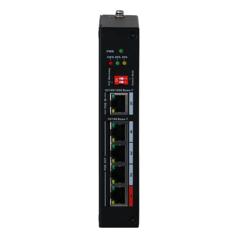 PFT1500 - Dahua - Estensore PoE - Permette di ampliare la distanza di alimentazione POE - Velocità 4x 10/100Mbps + 1x 10/100/100