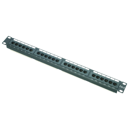 PP-24 - Patch panello di 24 porte UTP/RJ45 - Formato per rack - Ammette cavi fino a CAT6 - Dimensione 1U per facilitare l'instal