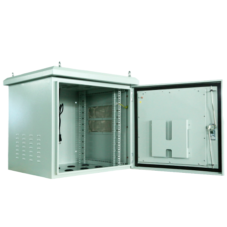 RACK-12U-OUTDOOR - Armadio rack a parete - Fino a 12U rack da 19" - Fino a 100 Kg di carico - Con griglie di ventilazione e pass