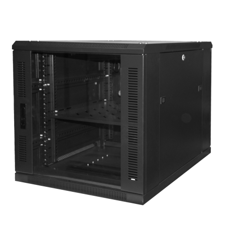 RACK-12UN-8D - Armadio rack per pavimento - Fino a 12U rack da 19"(600*800) - Fino a 800 Kg di carico - Con ventole e passacavi 