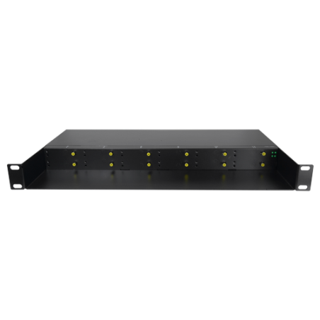 RACK-1U12MC-AC220D - Telaio metallico - Per scaffalature fino a: - 12 Convertitori medi - Doppia alimentazione - 1U - 19"